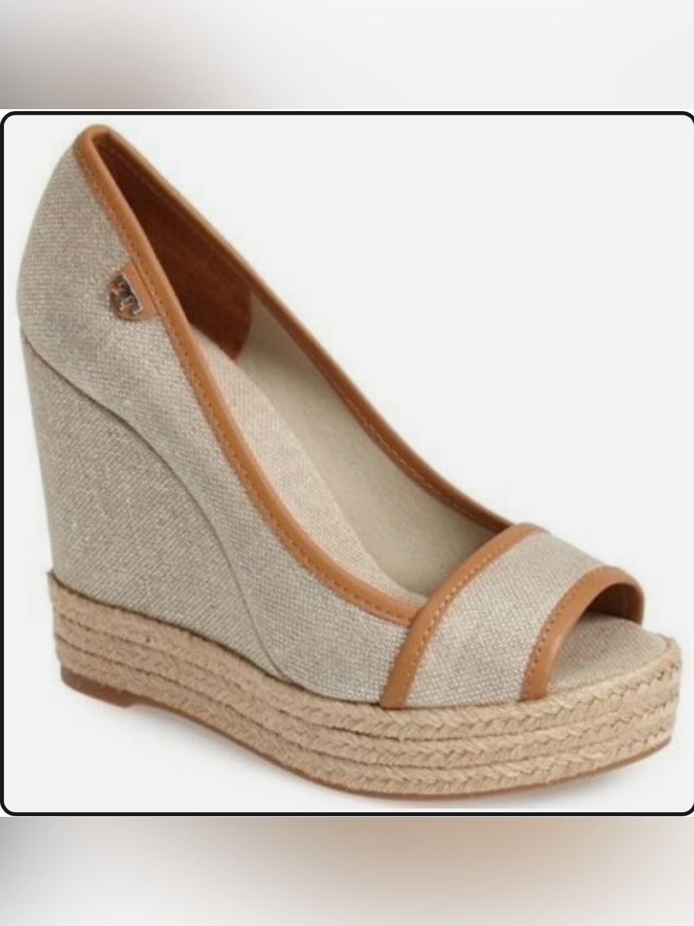 Tory Burch Majorca WEDGE SANDAL ESPADRILLE PLATFORM
PEEP CANVAS, size 8.5
